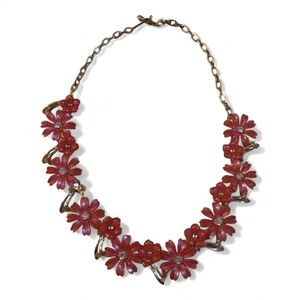 Vintage Floral‎ Red Necklace